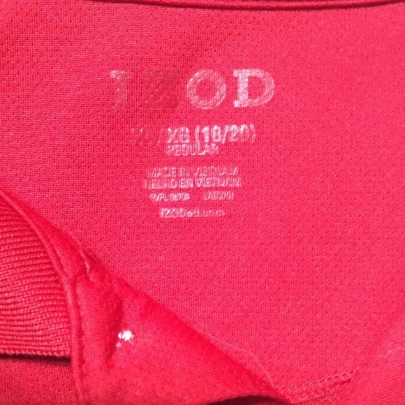 Red long sleeve Izod Polo Size Boys Xl - Picture 2 of 3
